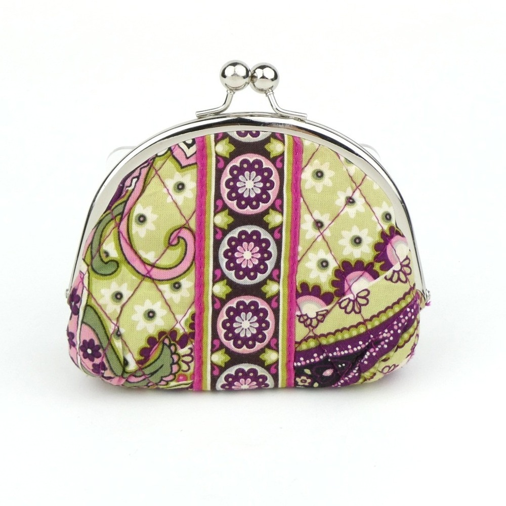 Vera Bradley Very Berry Paisley Double Kiss Kiss Lock Coin Purse